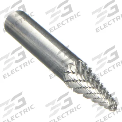 WIDIA METAL REMOVAL Carbide Bur: Ball-Nosed Cone, SL-1, Double Cut, 1/4" x 5/8" Head - Double-Cut Ball-Nosed Cone Burs
