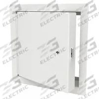 BABCOCK-DAVIS Access Door: 24 in Ht, 24 in Wd, Piano Hinge, Exposed Flange, Steel, Powder Coated (MPN BITK2424). Key specifications — Brand: BABCOCK-DAVIS; Hinge Type: Piano; Metal Material Gauge: 16 ga (Frame); Mounting Location: Wall; Flange Type: Exposed; Material: Steel.