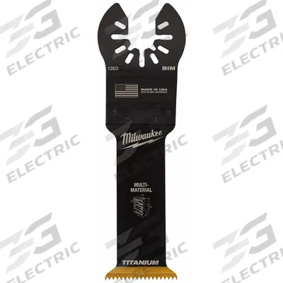 MILWAUKEE Oscillating Tool Blade: 1 1/4 in Blade Wd, 4 3/4 in Overall Lg, Flush Cutting - Open-Back Universal OIS Mounted Blades
