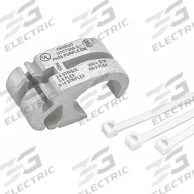 PANDUIT H-Tap Connector: 6 AWG (Code) – 2 AWG/8 AWG (Flex) – 2 AWG Run Size, Brown Code - H-Tap Compression Connectors