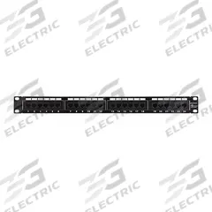 MONOPRICE Patch Panel: Flat, 2 Rack Units, 24 Ports, 5e, 110 IDC, Steel, 1 3/8 in Overall Ht, 7255. Key specifications — Brand: MONOPRICE; Compatible Cable Performance Category: 5e; Material: Steel; _Port Labeling: Front & Rear Numbered; _Rear Termination: 110 IDC; _Shielded: Unshielded.