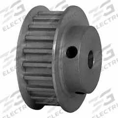 DAYTON Timing Pulley: Curvilinear, Fixed, For HTD Timing Belt Section, For 9 mm Belt Wd, 22 Teeth (MPN 22-5M09-6FA3). Key specifications — Brand: DAYTON; Finish: Clear Anodized; For Belt Series: Powerhouse®.