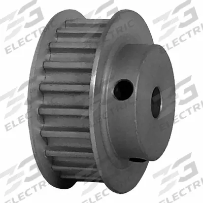 Dayton Timing Pulley: Curvilinear, Fixed, For HTD Timing Belt Section, For 9 mm Belt Wd - HTD Section Fixed-Bore Timing Pulleys with Hub