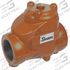 SHARPE Oil Patch Swing Check Valve: Swing, 2-Way, Inline Valve Body, 3 in Pipe Size, FNPSM x FNPSM (MPN 4353013740). Key specifications — Brand: SHARPE.