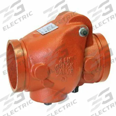 GRUVLOK Check Valve: Swing, Inline Valve Body, 4 in Pipe Size, Grooved End x Grooved End - Ductile Iron Inline Spring-Loaded Swing Check Valves