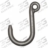 PEERLESS Foundry Hook: 2,000 lb Working Load Limit, 80 Hook Grade, Alloy Steel, 3 in Hook Opening Wd (MPN FSA088S). Key specifications — Color: Silver; Brand: PEERLESS; Visual Indicator Markings: None.