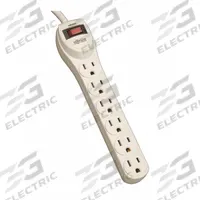 TRIPP LITE Outlet Strip: 6 Outlets, 4 ft Cord Lg, 15 A Current, Not UL Rated for Healthcare, Gray (MPN PS6). Key specifications — attr1326918: TRIPP LITE; attr1326934: Keyhole.