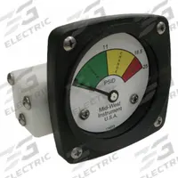 MIDWEST INSTRUMENT 3-Color Differential Pressure Indicator: 1,000 psig Max. Static Pressure, 522 (MPN 522P-025). Key specifications — Brand: MIDWEST INSTRUMENT; Accuracy: ±5% of Full Scale; Sensor Material: Buna-N; Housing Material: Acetal Plastic; Transition Points: 0 psid to 11 psid (Green) / 11 psid to 18.5 psid (Yellow) / 18.5 psid to 25 psid (Red).