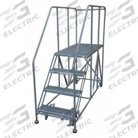 COTTERMAN Mobile Work Platform: 3.3 ft Platform Ht - Max, 24 in x 48 in, Steel, 800 lb Load Capacity (MPN 4WP2448RA3B4B8AC1P6). Key specifications — Folding: Not Foldable; Mobility: Rolling; Components Included: Rubber Foot Pads; Use Location: Indoor; Brand: COTTERMAN; Color: Gray; Height Adjustability: Fixed Height; Includes Handrails: Handrails Included.