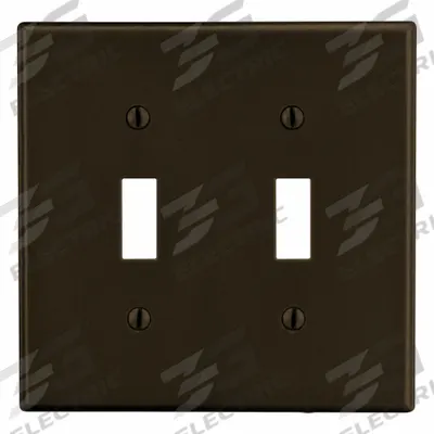 HUBBELL Wall Plate: Toggle, 2 Gang, Brown - General Purpose Wall Plates
