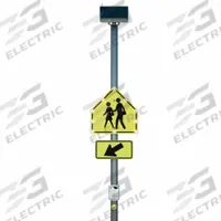 LED Crossing Sign: 30 in x 30 in Nominal Sign Size (W x H), Aluminum, S1-1 MUTCD, Diamond, Solar (MPN 600665). Key specifications — Sign Material: Aluminum; Retroreflective Grade: Diamond.