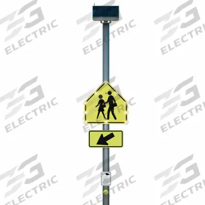 LED Crossing Sign: 30 in x 30 in Nominal Sign Size (W x H), Aluminum, S1-1 MUTCD - Flashing LED School Crossing Signs