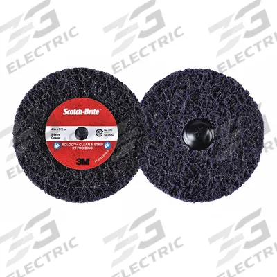SCOTCH-BRITE Clean and Strip Disc: TR, 4 in Dia, Silicon Carbide, Extra Coarse - Coating-Removal Discs for Thin-Gauge Metals