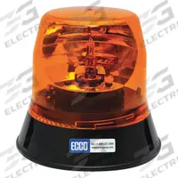 ECCO Rotating Beacon: Rotating Beacon, Amber, 5 11/16 in Overall Ht, Halogen, 12V DC (MPN 5813A). Key specifications — Operating Voltage: 12V DC; Includes: Mounting Hardware; Electrical Connection: Blunt Cut Wires; Mount Type: Bolt; Brand: ECCO; Shape: Round; Lighting SAE Class Rating: SAE Class 1.