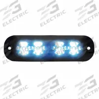 CODE 3 Warning Light: Emergency Vehicle Area Light, Blue, 8 W Watt, Clear, SAE J595 Class 1, LED (MPN XTP4BB). Key specifications — Brand: CODE 3; Lens Color: Clear; Number of Flash Patterns: 30; Installation Type: Permanent; Operating Voltage: 12-24V DC.