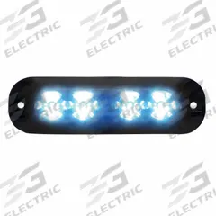 CODE 3 Warning Light: Emergency Vehicle Area Light, Blue, 8 W Watt, Clear, SAE J595 Class 1, LED (MPN XTP4BB). Key specifications — Brand: CODE 3; Lens Color: Clear; Number of Flash Patterns: 30; Installation Type: Permanent; Operating Voltage: 12-24V DC.