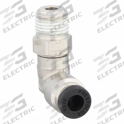 PARKER Push-Fit Elbow Fitting: 3/16 in OD x 1/8 in Pipe Size, Push-to-Connect x MNPTF - Nickel-Plated Brass Tube Fittings