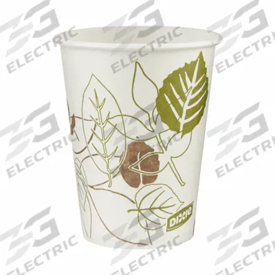 DIXIE Disposable Hot Cup: 8 oz Capacity, White, Paper, Unwrapped, Pathways - Paper Hot Cups