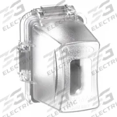 RACO While In Use Weatherproof Cover: 1 Gangs, For Decora/GCFI Electrical Component Type, Clear, 3R (MPN MM720C). Key specifications — Brand: RACO; Color: Clear; Cover Material: Polycarbonate; For Electrical Component Type: Decora/GCFI; Mounting Orientation: Horizontal or Vertical.