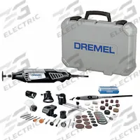 DREMEL Rotary Tool Kit: 1.6 A Current, Variable Speed, 1/8 in Collet Size, 4000 (MPN 4000-6/50). Key specifications — attr1324919: (1) Bare Tool, (50) Assorted Accessories; attr1255004: DREMEL; attr1255007: Variable Speed.