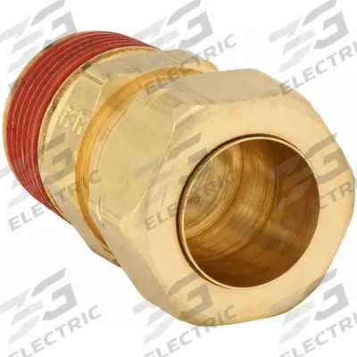 PARKER Compression Fitting Adapter: 1/4 in OD x 1/8 in Pipe Fitting Size, Compression x MNPT - Self-Aligning Brass Compression Fittings