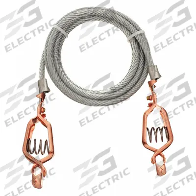 KANDU Bonding and Grounding Wire: (2) Alligator Clips, 5 ft, PVC - Terminated Bonding & Grounding Wires