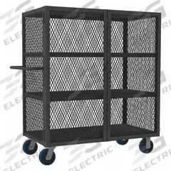 APPROVED VENDOR Security Cart: 2,000 lb, 48 in L x 24 in W Self, 2 Shelves, Gray, Flat, Polyurethane (MPN HTL-2448-DD-3-6PU-95). Key specifications — Shelf Type: Fixed; Caster Brake Type: No Brake Included; Brand: APPROVED VENDOR; Caster/Wheel Configuration: (2) Rigid; Shelves Included: 2.