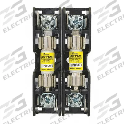 BUSSMANN Fuse Block: Open Block Design, 2 Pole, 600 V AC - Fuse Blocks for UL Class CC Fuses