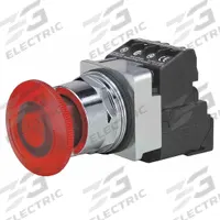 SIEMENS Mushroom Head Push Button: Illuminated, Mushroom Head Profile, Non-Metallic, 30 mm, 1NO/1NC (MPN 52PR8DRAB). Key specifications — Brand: SIEMENS; Action: Maintained; Series: Class 52; Push Button Material Type: Non-Metallic.