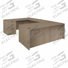 REGENCY Desk: Particle Board, Oak, 2 Pedestals, 5 Drawers, 71 in Overall Wd, 29 in Overall Ht (MPN LUDF7135NO). Key specifications — Desktop Material: Particle Board; Includes Modesty Panel: Yes; Pedestal Location: Double Pedestal; Kit Product Type: Double Pedestal Desk; Desktop Color: Oak; Brand: REGENCY; Frame Color: Noble Oak; Frame Material: Particle Board.