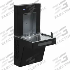 SLOAN Drinking Fountain with Bottle Filler: On-Wall, 8 gph @ 50°F, Touchless Sensor, Black (MPN DRS110-UNFIL-REF-BLK). Key specifications — Brand: SLOAN; Housing Material: Galvanized Steel; Chilling Capacity: 8 gph @ 50°F; Housing Color: Black.