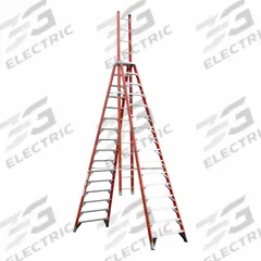WERNER Extension Ladder: 16 ft Overall Ht, Fiberglass, 300 lb Load Capacity - Max, 156 lb Wt (MPN E7416). Key specifications — attr1049744: WERNER.