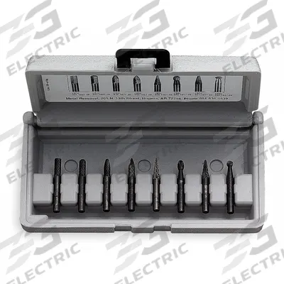 WIDIA METAL REMOVAL Carbide Bur Set: 1/4" Shank - Double-Cut Carbide Bur Sets