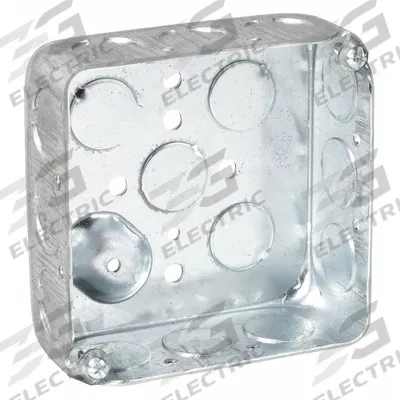 RACO Electrical Box: Steel, Steel - 4" x 4" Square Box Material & Nominal Size - Standard Electrical Boxes