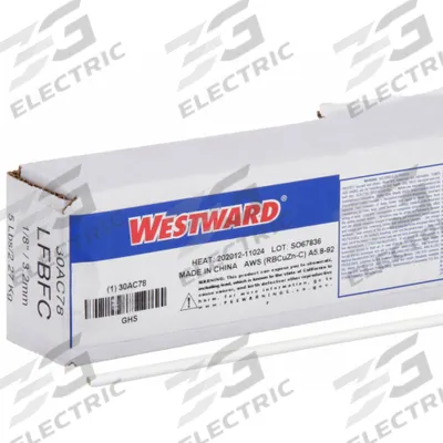 WESTWARD Brazing Alloy: Low-Fuming Bronze, 0%, RBCuZn-C, 1/8 in x 36 in, Flux-Coated - Low-Fuming Bronze Brazing Alloys