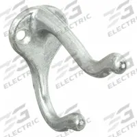 APPROVED VENDOR Coat Hook: Screw, 20 lb Wt Capacity, 2 Points per Hook, Silver, 3 in Projection (MPN 4JG66). Key specifications — Color: Silver; Finish: Unfinished; Material: Aluminum; Product Type: Coat Hook.