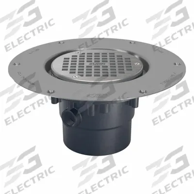 ZURN Floor Drain: 9 7/8 in Overall Dia, 5 in Grate Size, 2 in Nominal Pipe Size - Height Adjustable Floor Drains