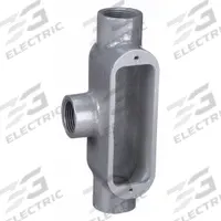 Conduit Outlet Body: Iron, 3/4 in Trade Size, T Body, 7 cu in Body Capacity, Threaded Hub (MPN OT-2M). Key specifications — Finish: Powder Coated; Includes: Stainless Steel Screws; For Use With: IMC; Brand: HUBBELL KILLARK; Hub Style: Threaded; Mfr. Series: O.