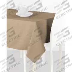 R&R TEXTILE Tablecloth: Rectangle, Sandalwood, 72 in Overall Lg, 52 in Overall Wd, Polyester (MPN AT-Signature-52x72-7597-Sandalwood). Key specifications — Color: Sandalwood; Material: Polyester; Brand: R&R TEXTILE.