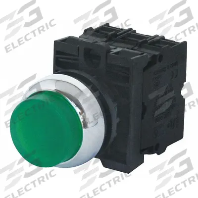 EATON Illuminated Push Button: Illuminated, Extended Profile, Metallic, 22 mm - Illuminated Extended-Length Push Buttons