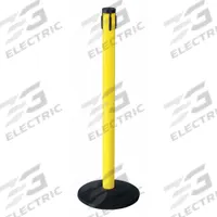 RETRACTA-BELT Belt Barrier Receiver Post: Round Sloped, 40 in Post Ht, Yellow, Aluminum, Sloped (MPN 301YA-RCV). Key specifications — Brand: RETRACTA-BELT; Post Color: Yellow; Post Material: Aluminum; Base Material: Cast Iron; Base Shape: Sloped.