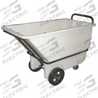 APPROVED VENDOR Tilt Truck: 9 cu ft, 1,200 lb, 48 in L x 26 in W x 31 1/2 in H, Gray, Raised (MPN 1/3 CU-HD). Key specifications — Color: Gray; Brand: APPROVED VENDOR; Caster/Wheel Configuration: (2) Axle-Mounted.
