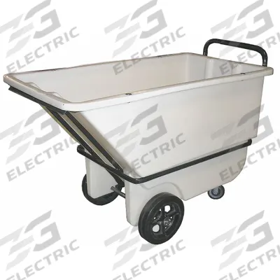 APPROVED VENDOR Tilt Truck: 9 cu ft, 1,200 lb, 48 in L x 26 in W x 31 1/2 in H, Gray - Steel-Reinforced Plastic Tilt Trucks