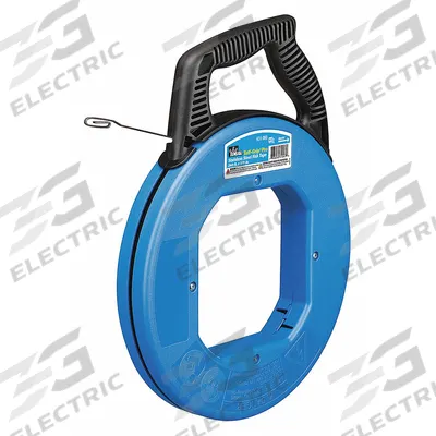 IDEAL Marked Fish Tape: 120 ft Lg, Manual Wind Tape Retraction, Flat Tape Shape - Stainless Steel Corrosion-Resistant Fish Tapes