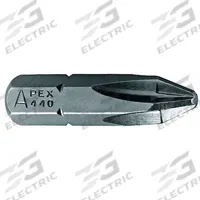 APEX Insert Bit: Insert Bit, Imperial, PH2 Bit Industry Size, #2 Bit Size, Std, Impact Rated, 5 PK (MPN 440-2X-5PK). Key specifications — attr1119695: APEX; attr1119703: S2 Steel; attr1119710: Standard; attr1119708: Hex; attr1202404: #2.