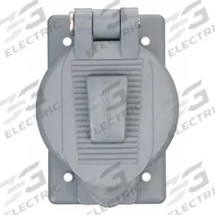 HUBBELL WIRING DEVICE-KELLEMS Weatherproof Cover: Thermoplastic, Duplex Receptacles, 1 Gangs, Gray (MPN HBL7774WO). Key specifications — Brand: HUBBELL WIRING DEVICE-KELLEMS; Color: Gray; Compatible with Product Type: Duplex Receptacles; Mounting Orientation: Vertical.