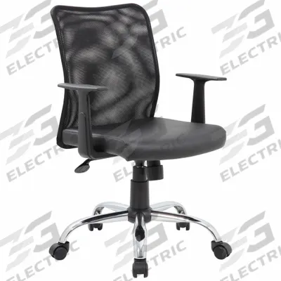 BOSS Office Chair: Black, Mesh Material, 21 in Back Ht, 19 in Seat Wd - Fixed-Arm Office Chairs