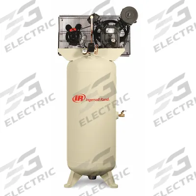 INGERSOLL RAND Electric Air Compressor: 5 hp, 2 Stage, Vertical, 60 gal, 14 cfm, 175 psi - Splash Lubricated Stationary Electric Air Compressors