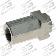 SMC Pneumatic Check Valve: Bushing, 1 in NPT, 1 in NPT, 1 MPa Max. Pressure (MPN AK6000-N10). Key specifications — attr291949: 1 in NPT; attr291950: 1 in NPT; attr291957: Aluminum Die Cast (Body); Aluminum Die Cast (Cover); NBR (O-Ring); POM (Valve); attr294749: SMC.