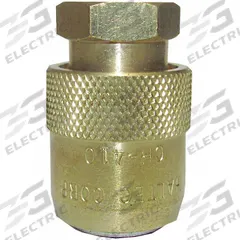 HALTEC Standard Bore Screw-on Chuck: Heavy-Duty Tire Chucks, Straight Lock-On, Single Head, FNPT (MPN CH-410). Key specifications — Material: Brass; Thread Standard: FNPT; Thread Size: 1/4 in; Application: Aviation Inflation; Color: Gold; Brand: HALTEC.